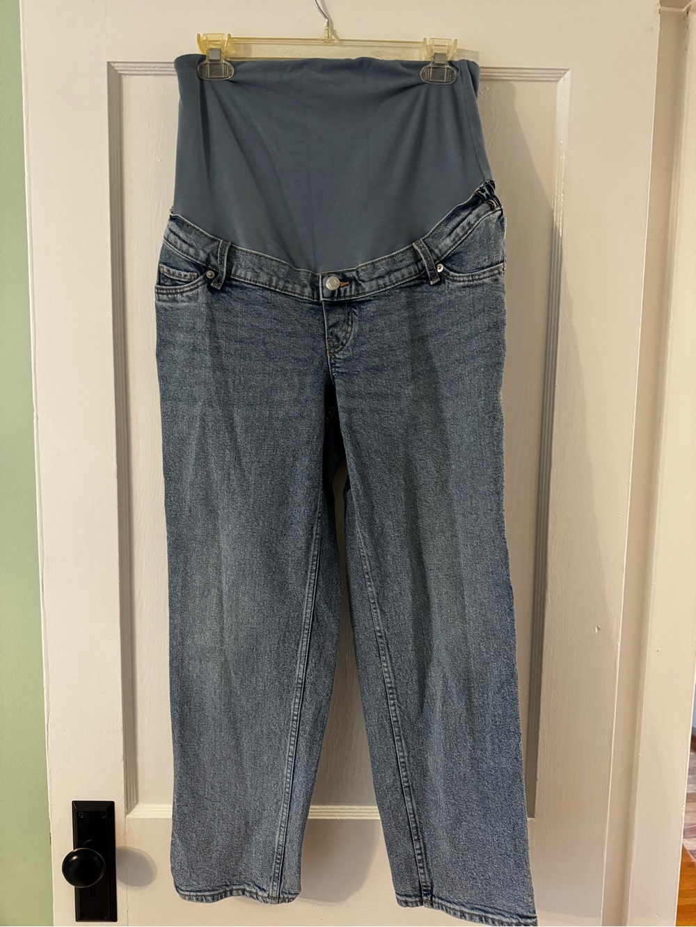 H&M Light Blue Denim Maternity Straight-Leg Jeans